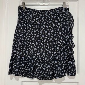 Madewell Black Floral Skirt